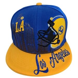 Los Angeles Blue And Yellow Snapback With Football Helmet Logo
